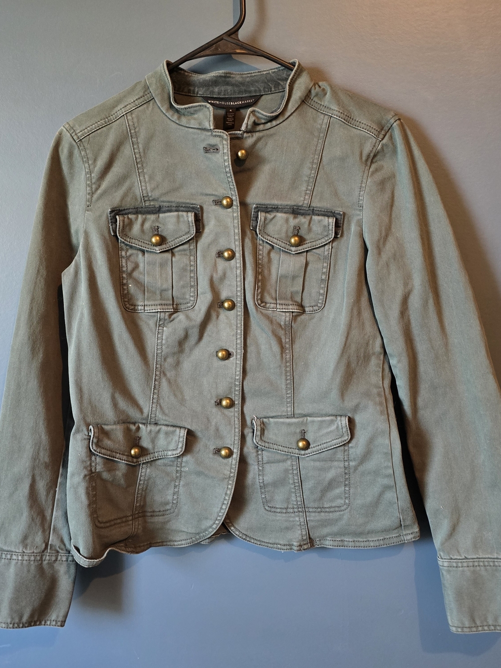 Military-Inspired Olive Utility Jacket